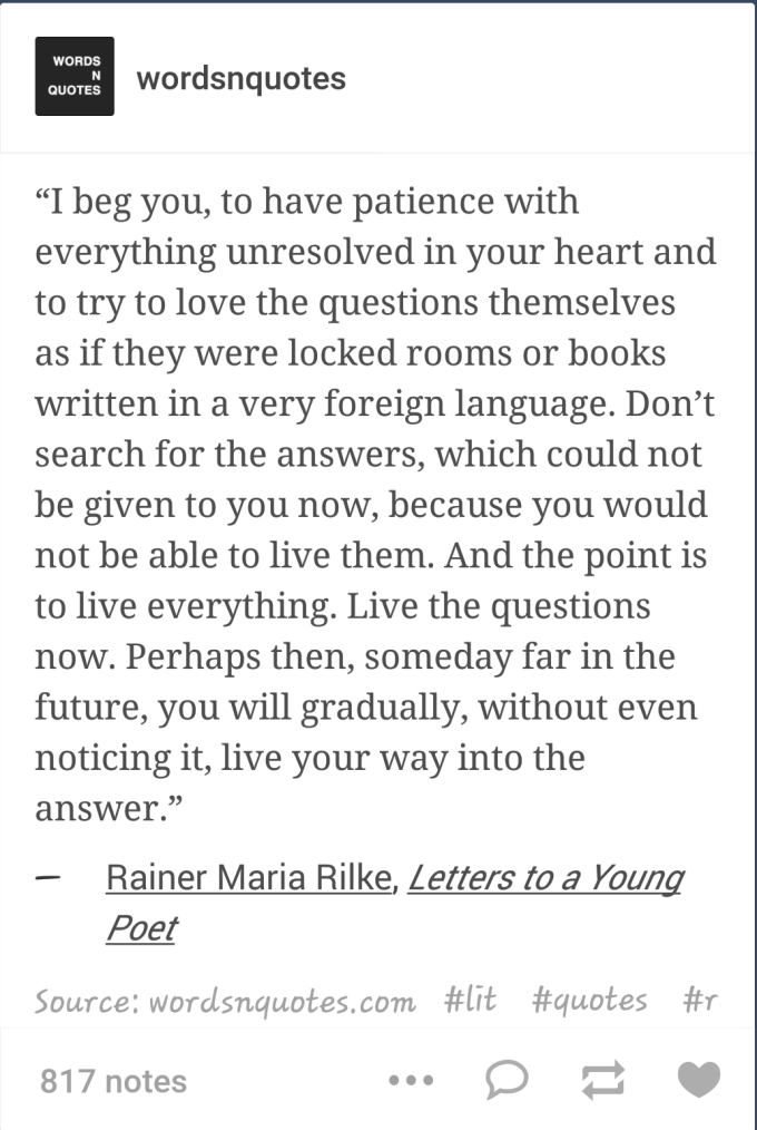 have patience rilke quote
